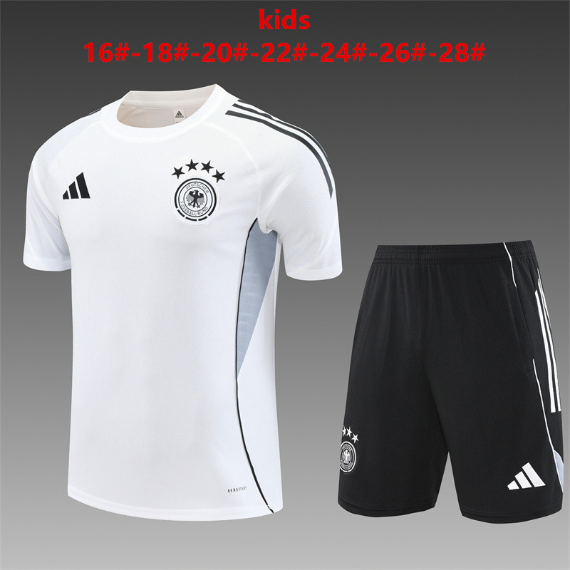 kids-germany-short-training-suit-white-2025-cheap-jerseys-JerseyIo