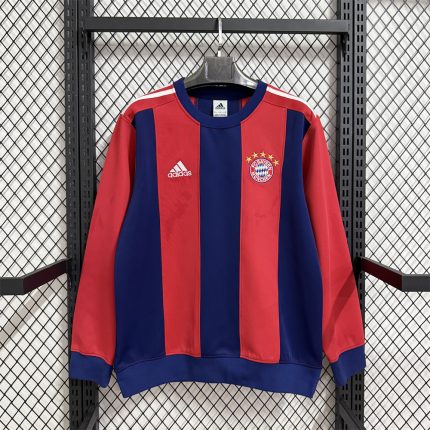 2025 Bayern Munich Red & Blue Thickened Casual Long-Sleeve Sweatshirt